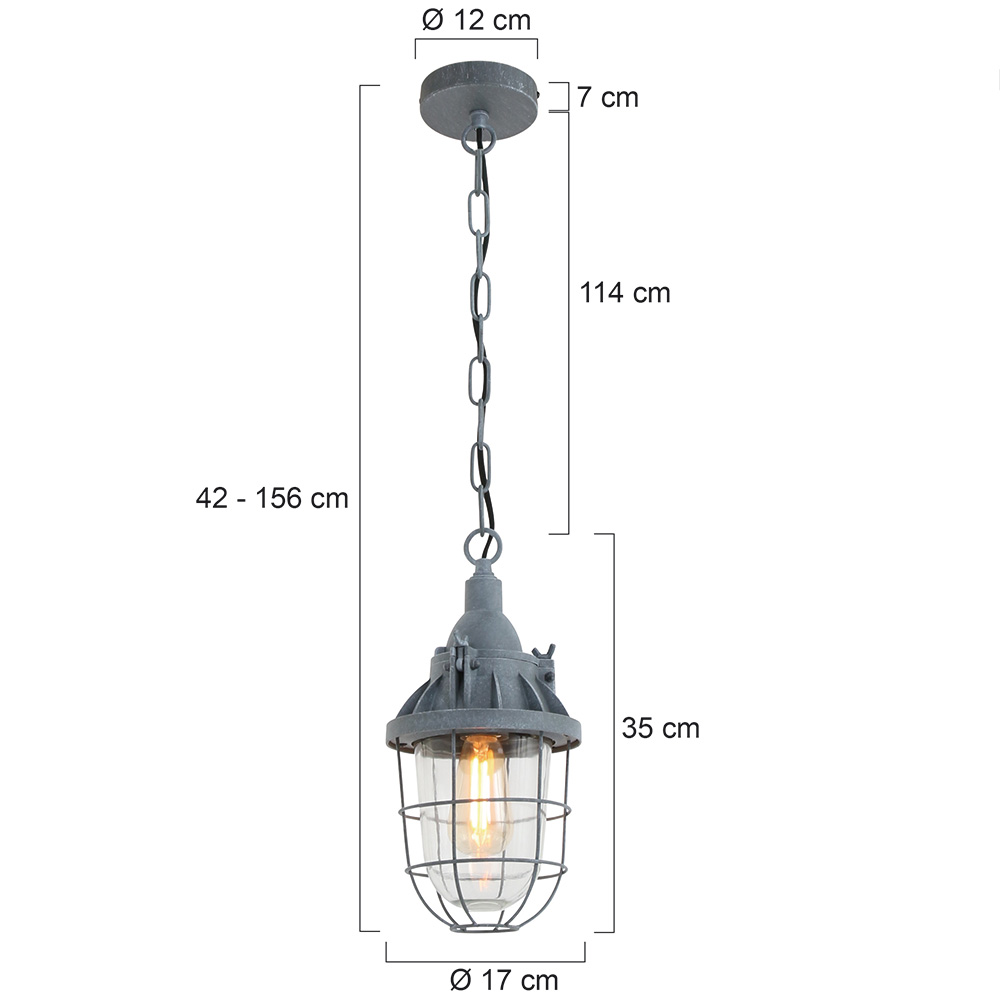 Mexlite Pendelleuchte Ebbe Grau E27