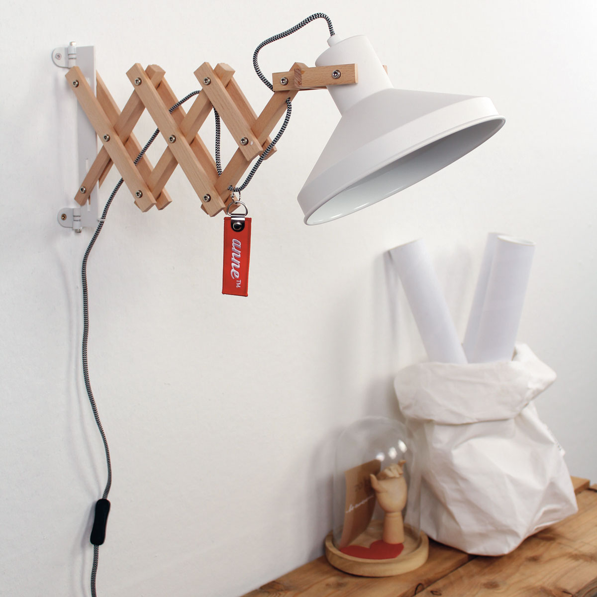 Anne Light and Home Wandleuchte Woody Weiss E27