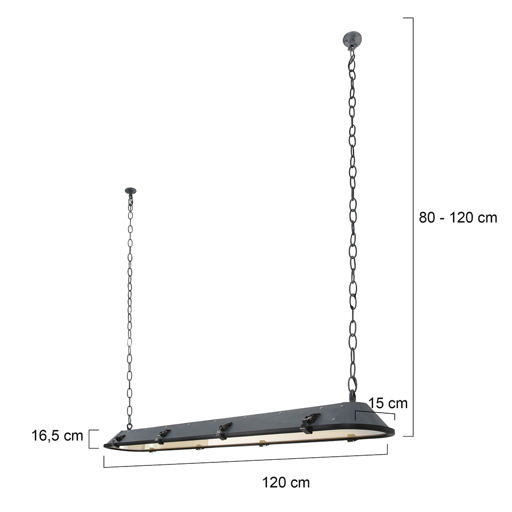 LED Industrie Pendelleuchte TUBALAR Dimmbar und Hoehenverstellbar in Grau