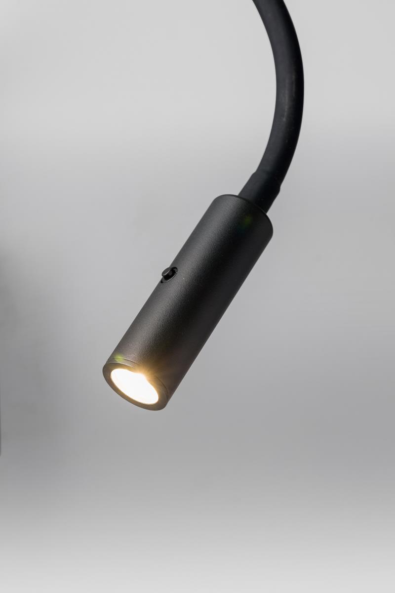 LED Wandleuchte / Leseleuchte Switch mit Flexarm von Lupia Licht in Schwarz