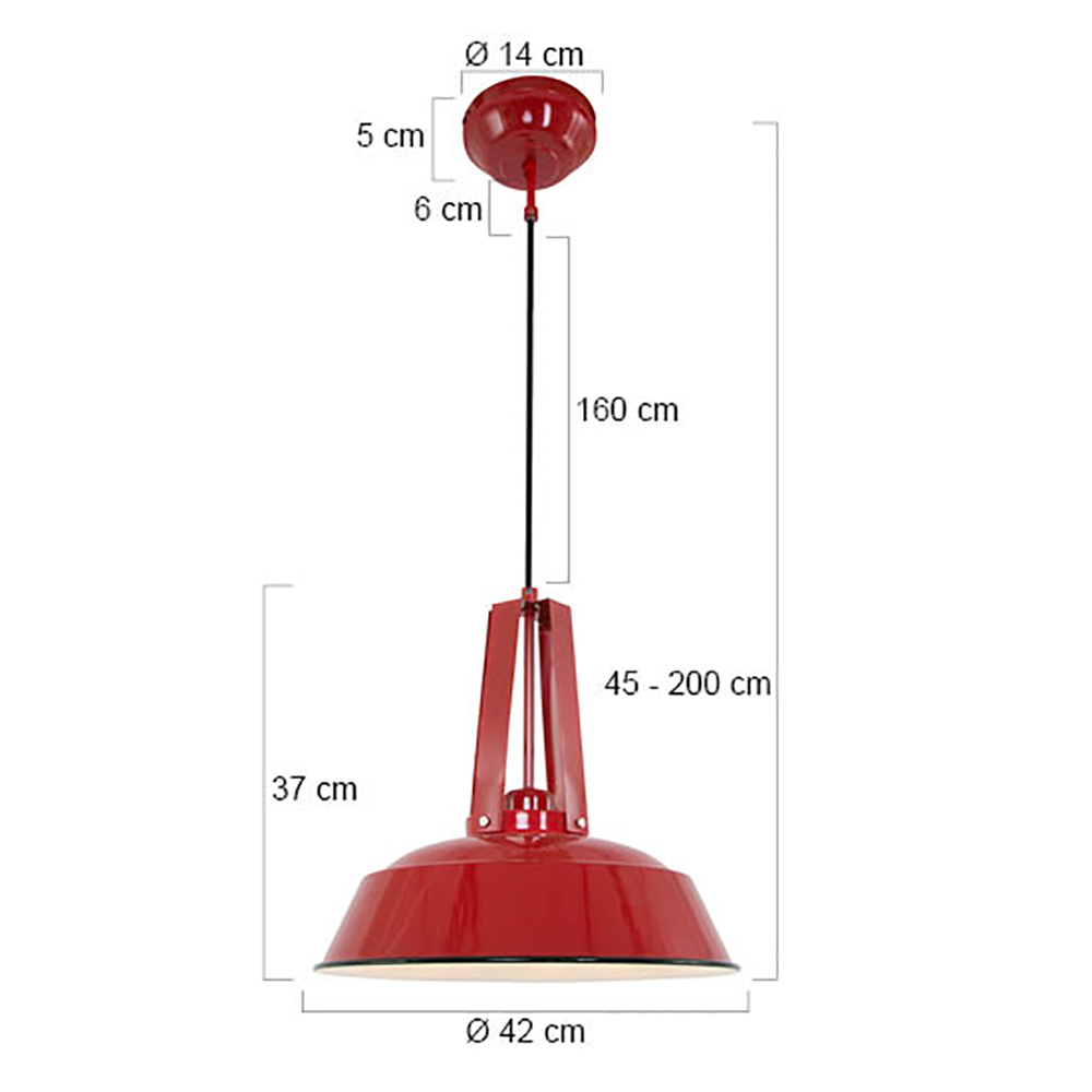 Mexlite Pendelleuchte Eden Rot E27