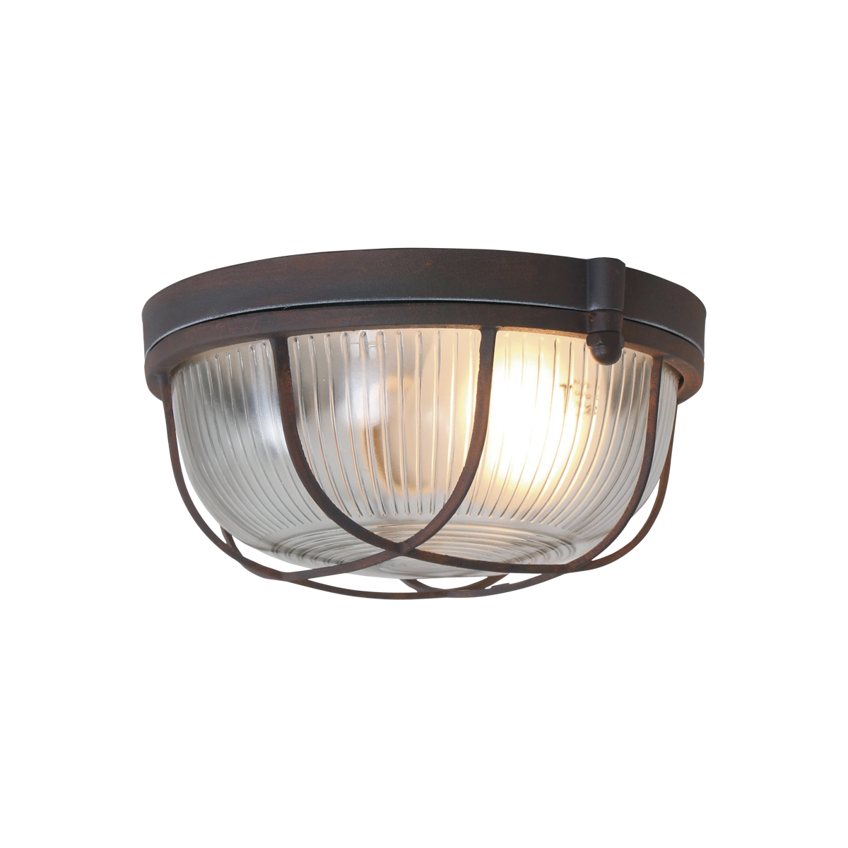 Mexlite LED Deckenleuchte Industrie-Design Vintage Look braun
