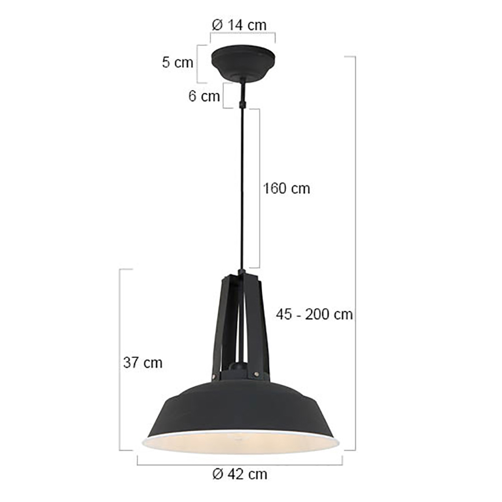 Mexlite Pendelleuchte Eden Schwarz E27