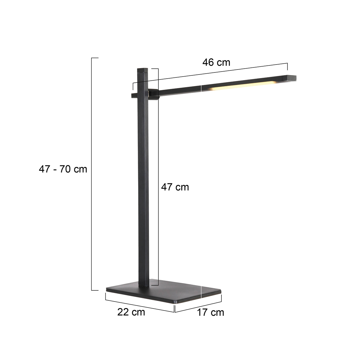 LED Tischleuchte SERENADE 4-Stufen Pushdimmer 8 Watt hoehenverstellbar in Schwarz