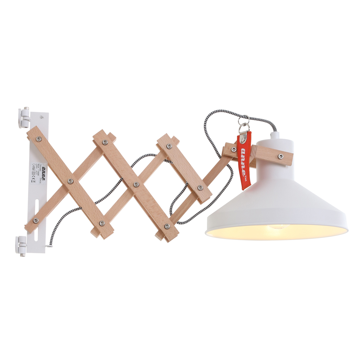 Anne Light and Home Wandleuchte Woody Weiss E27
