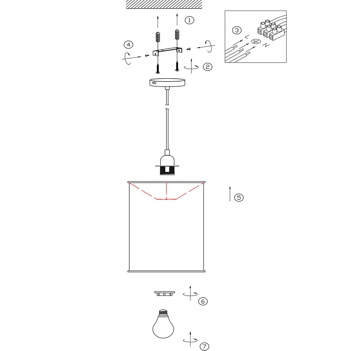 Pendelleuchte Mexlite aus transparentem Stoff und Holz mit E27 Fassung