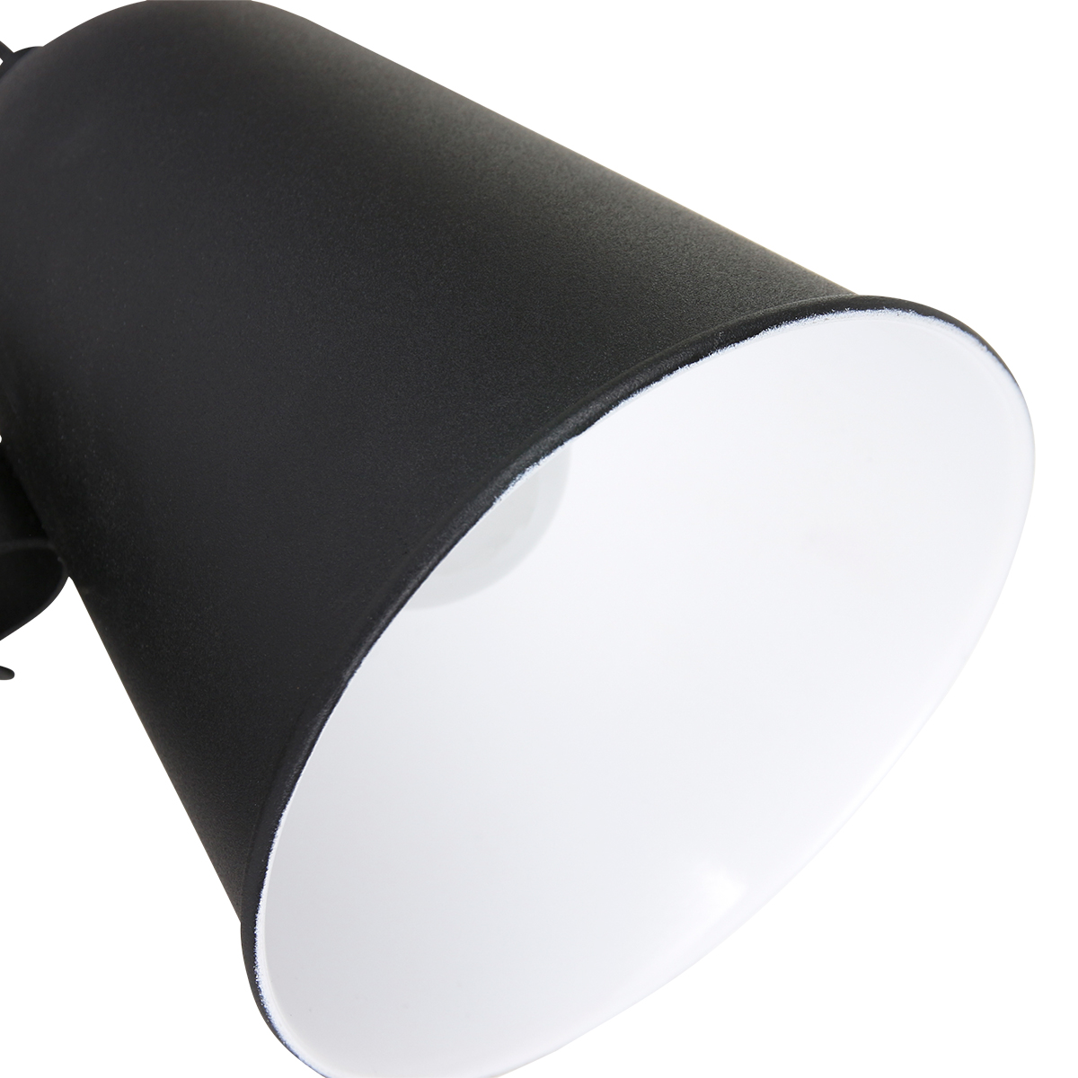 Industrielle Wandleuchte Anne DOLPHIN series NOIR E27 LED Strahler verstehllbar, Kippschalter an der Leuchte Schwarz