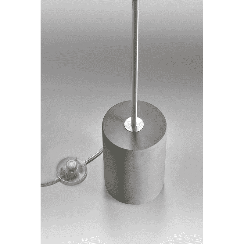 Lupia Licht Stehleuchte CONCRETE S Schwarz E27 mit handgenähtem Schirm in hellgrau