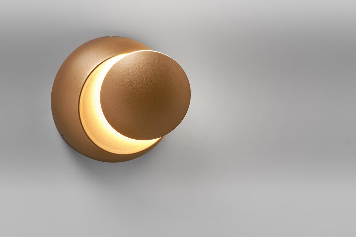 LED Deckenleuchte/Wandleuchte Moon von Lupia Licht verstellbarer Reflektor in Gold