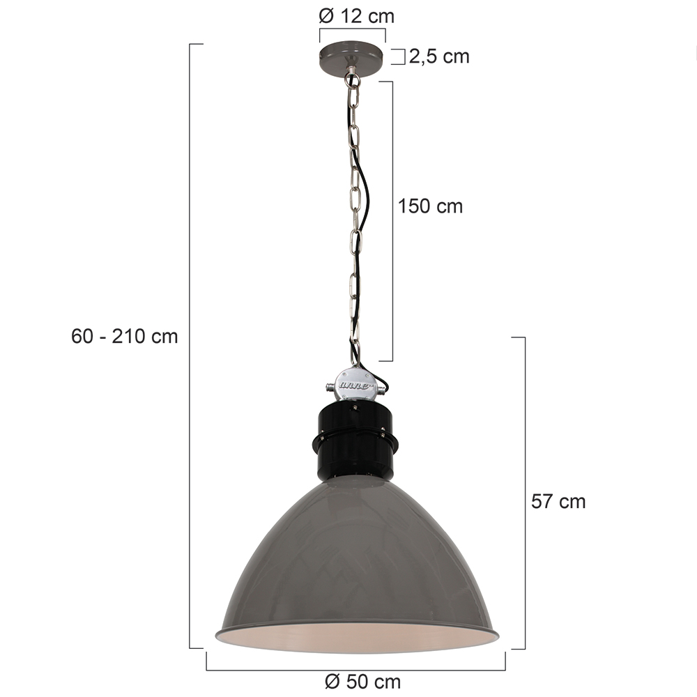 Anne Light and Home Pendelleuchte Frisk Grau E27