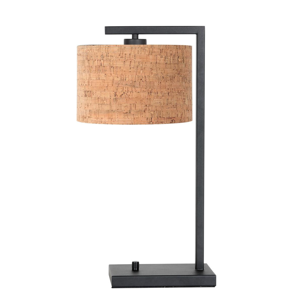 Steinhauer Tischleuchte Stang mit Korkschirm schwarz